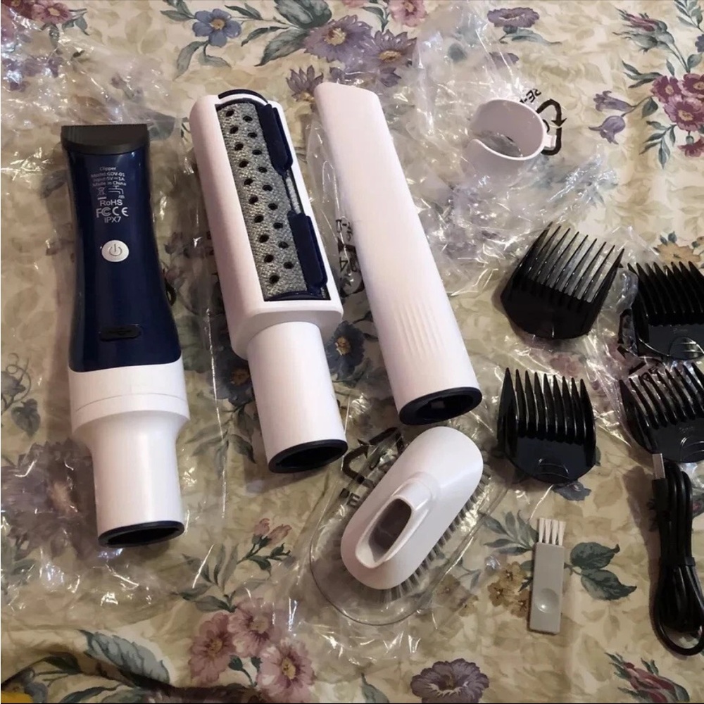 Pet Grooming Kit with White and Blue Trimmer 11p